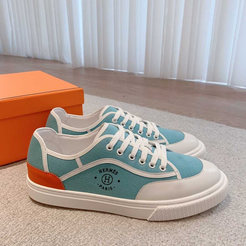 H**mes get sneaker canvas and calfskin orange blue