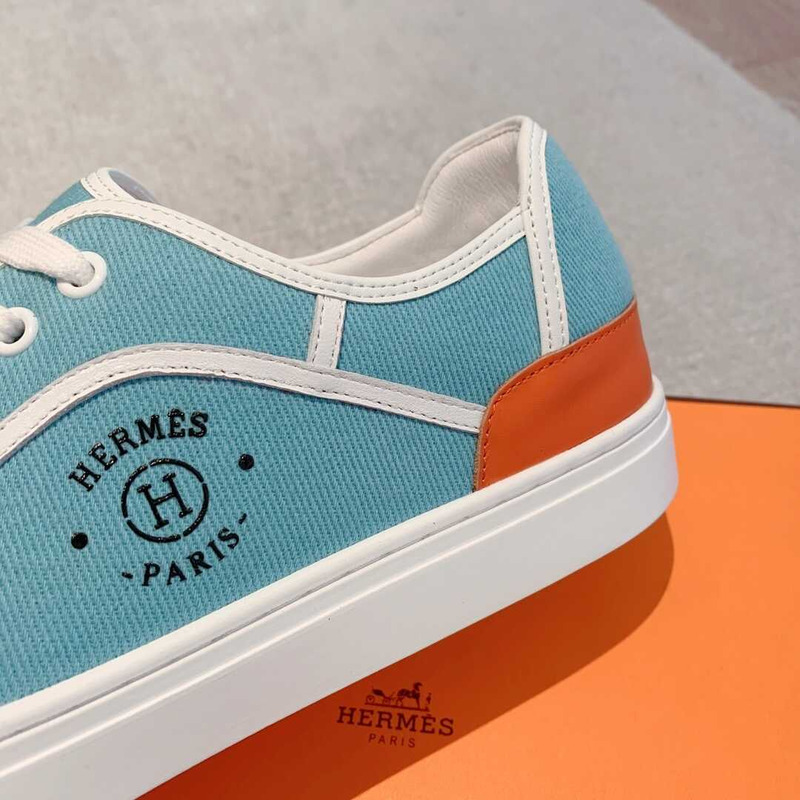 H**mes get sneaker canvas and calfskin orange blue