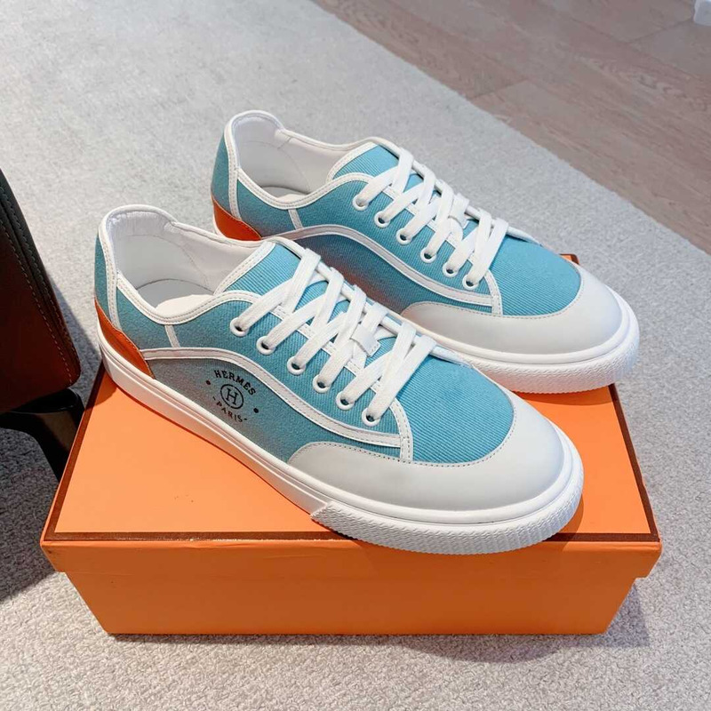 H**mes get sneaker canvas and calfskin orange blue