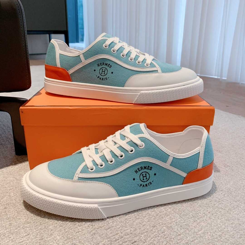 H**mes get sneaker canvas and calfskin orange blue