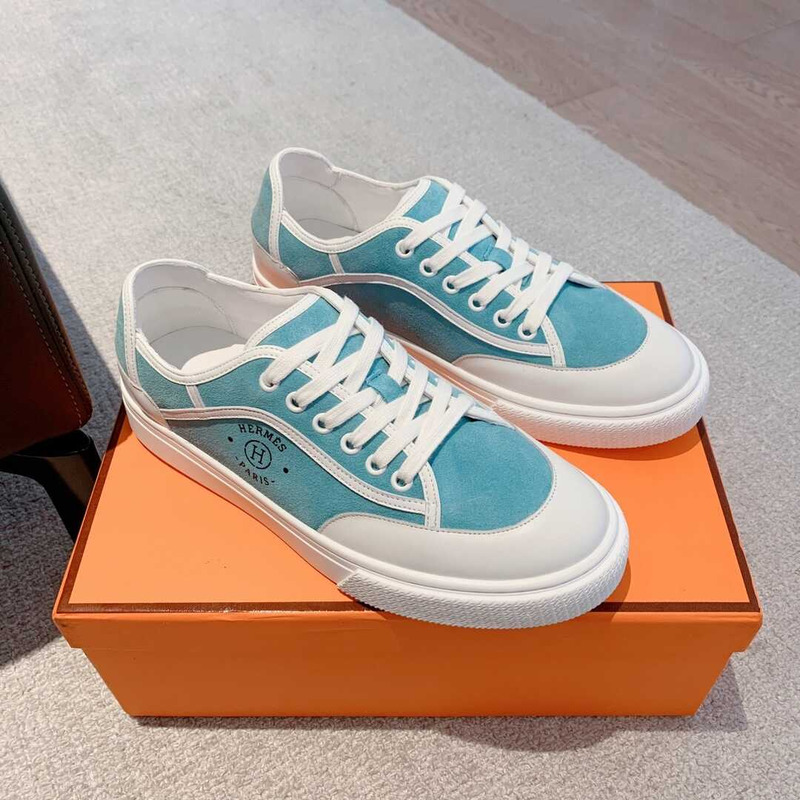 H**mes get sneaker canvas and calfskin blue