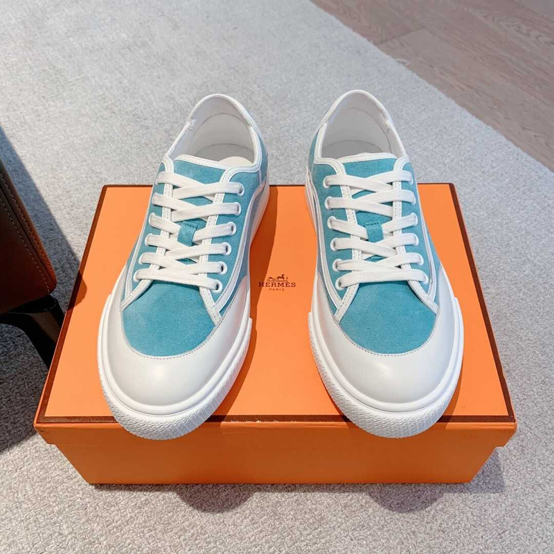 H**mes get sneaker canvas and calfskin blue