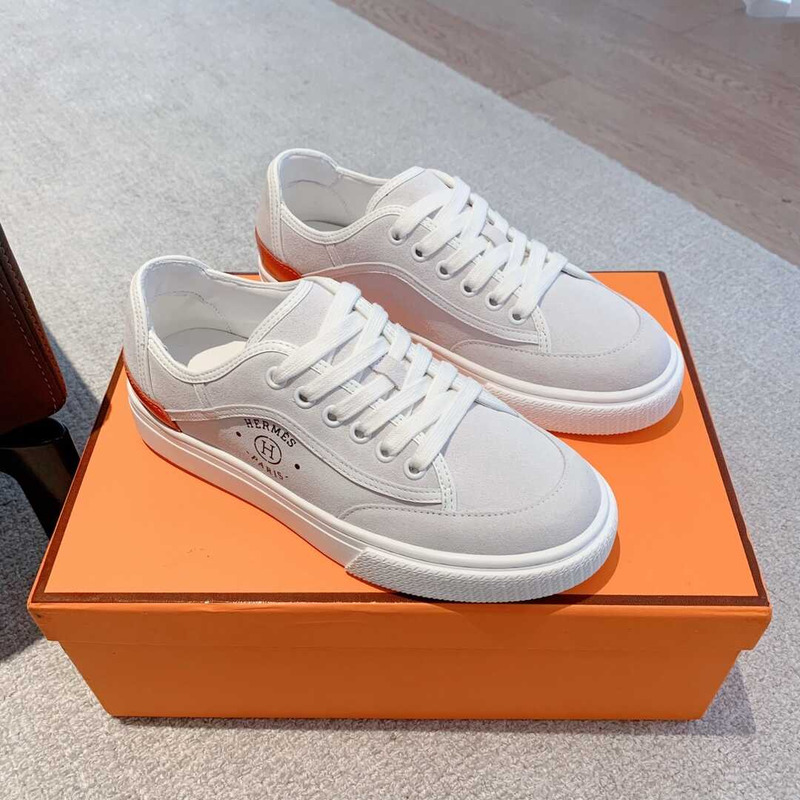 H**mes get sneaker canvas and calfskin white