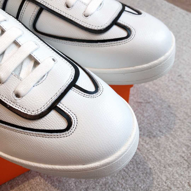 H**mes boomerang sneaker leather white