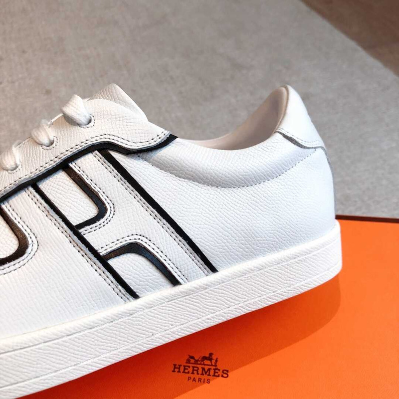 H**mes boomerang sneaker leather white