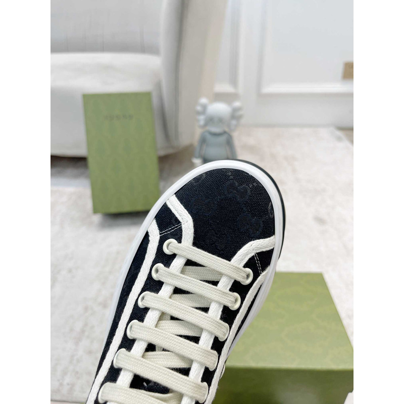 G*u*i gg printed thick-soled high top sneakers black