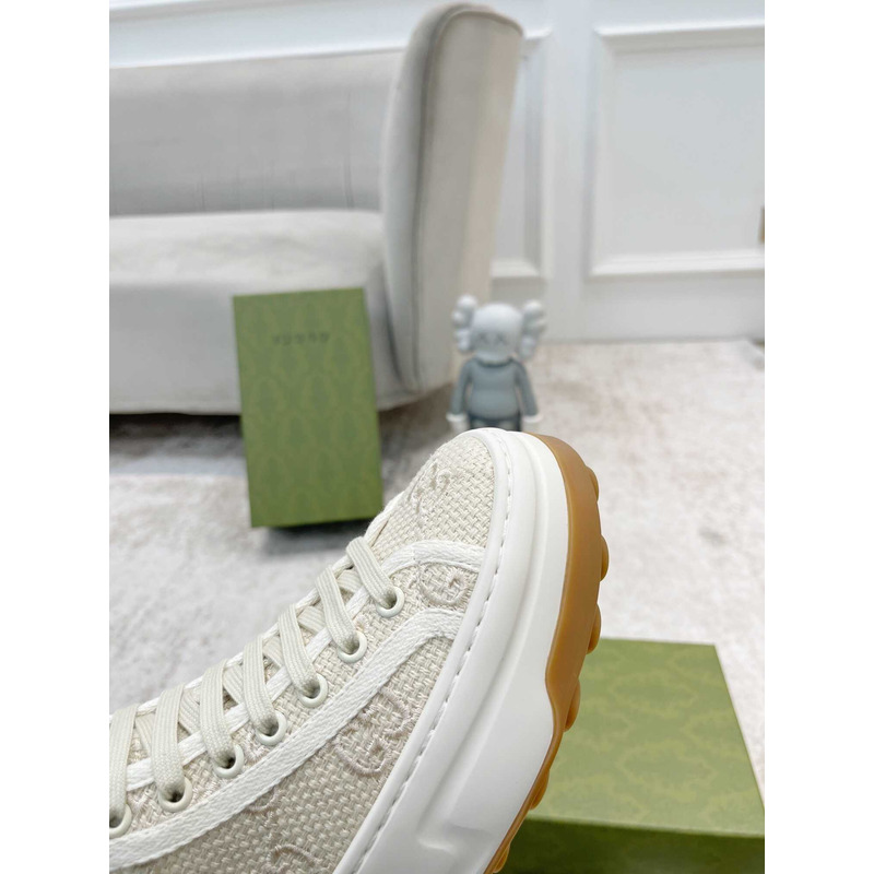 G*u*i gg printed thick-soled high top sneakers white