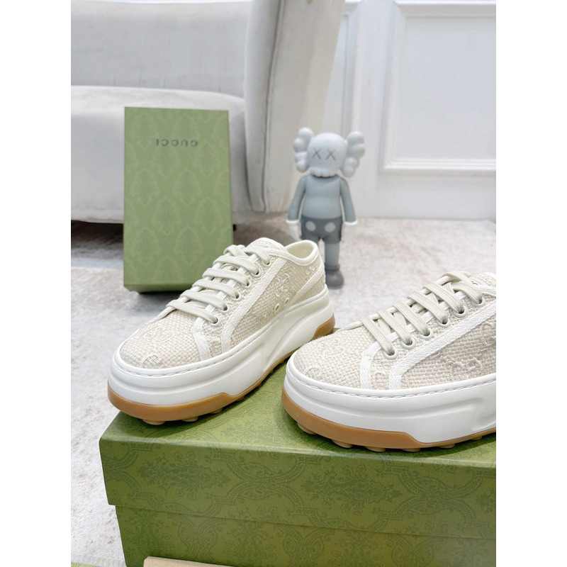 G*u*i gg printed thick-soled sneakers white