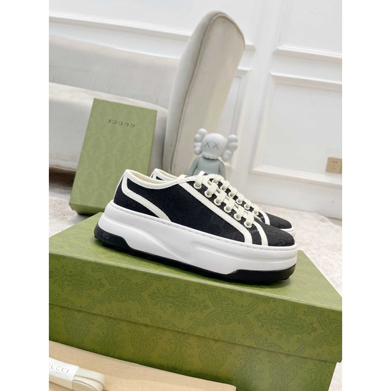 G*u*i gg printed thick-soled sneakers black