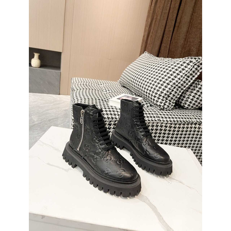 G*u*i women\''s embossed gg ankle boots black