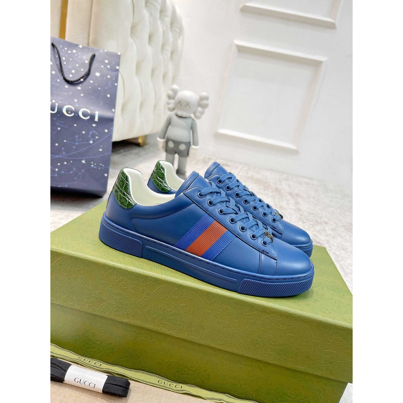 G*u*i ace sneaker with blue and red web blue