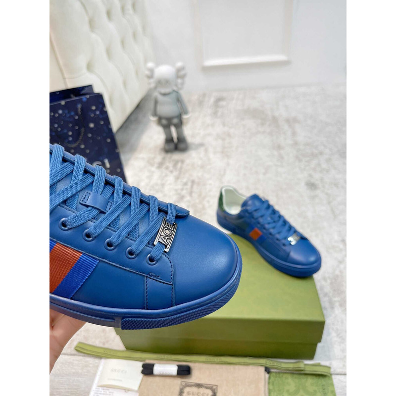 G*u*i ace sneaker with blue and red web blue