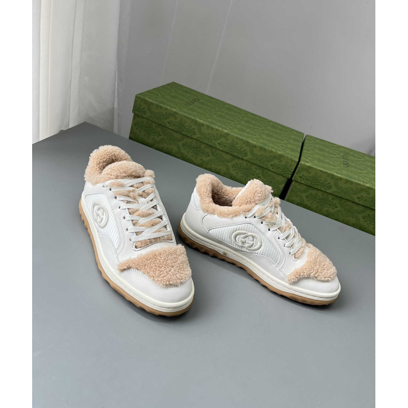 G*u*i mac80 merino wool sneakers off white and brown