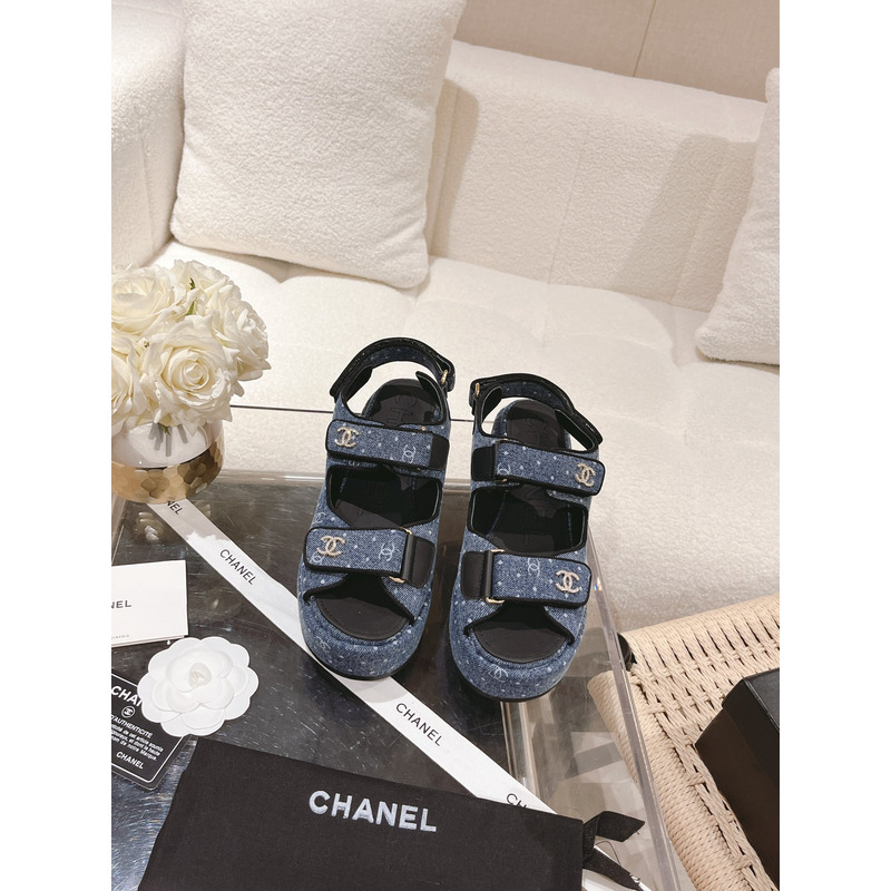 Ch*el dad sandals cloth sandal dark blue