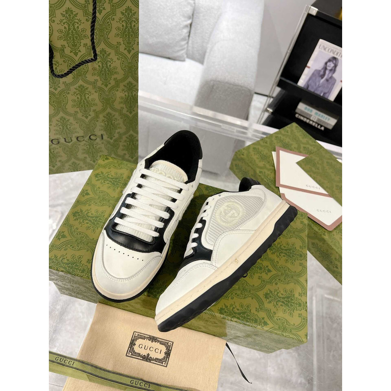 G*u*i mac80 sneakers off white and black fabric insert