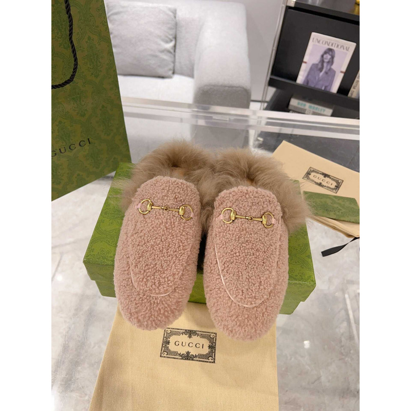 G*u*i princetown women\''s slipper with lamb wool pink