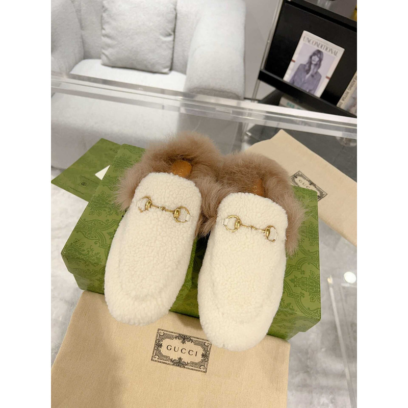 G*u*i princetown women\''s slipper with lamb wool beige