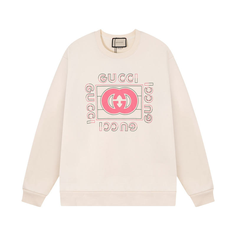 G*u*i vintage logo quilted sweatershit white