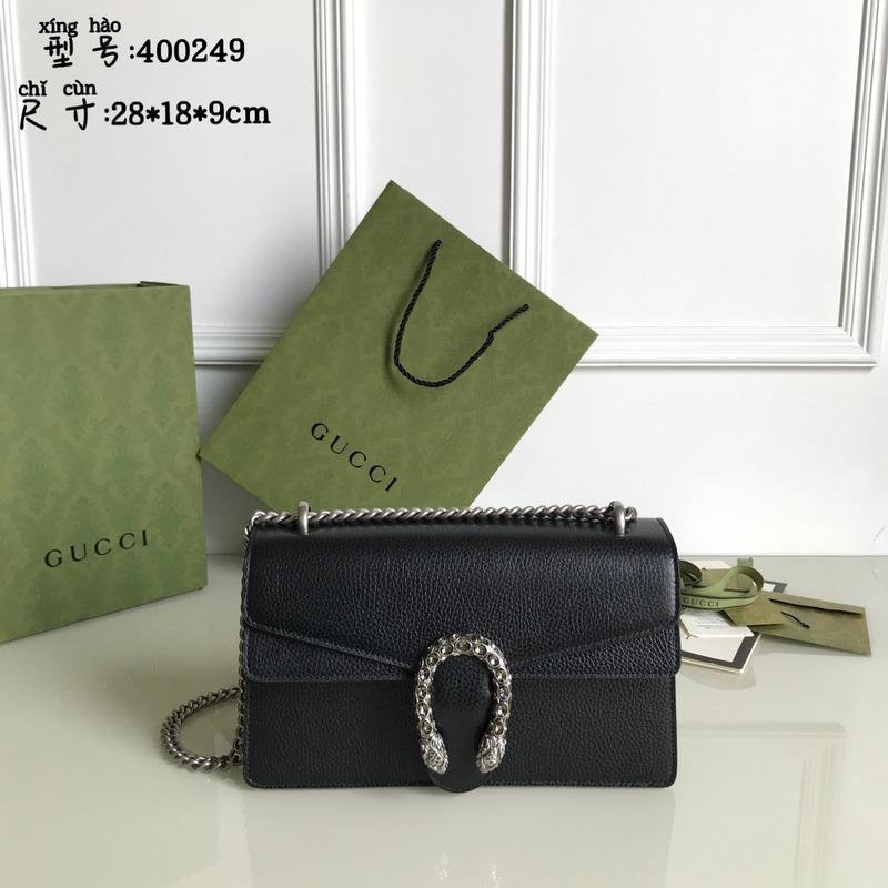 G*u*i dionysus shoulder bag pebbled calfskin small black bag