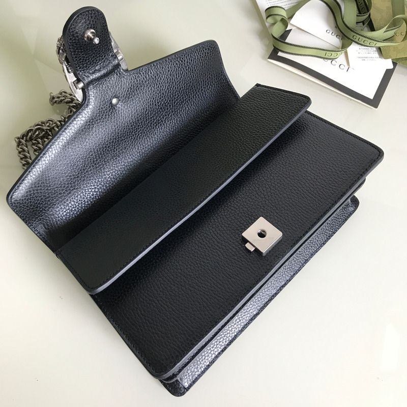 G*u*i dionysus shoulder bag pebbled calfskin small black bag