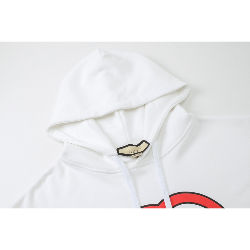 G*u*i 1921 print cotton hoodie white