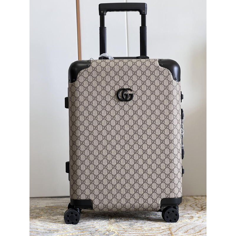 G*u*i gg carry-on suitcase beige