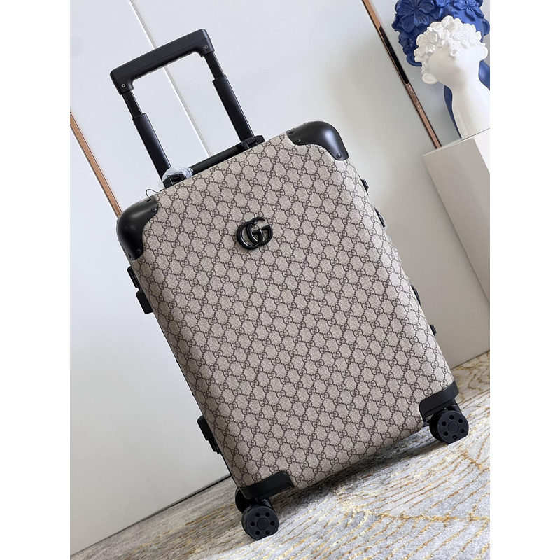 G*u*i gg carry-on suitcase beige