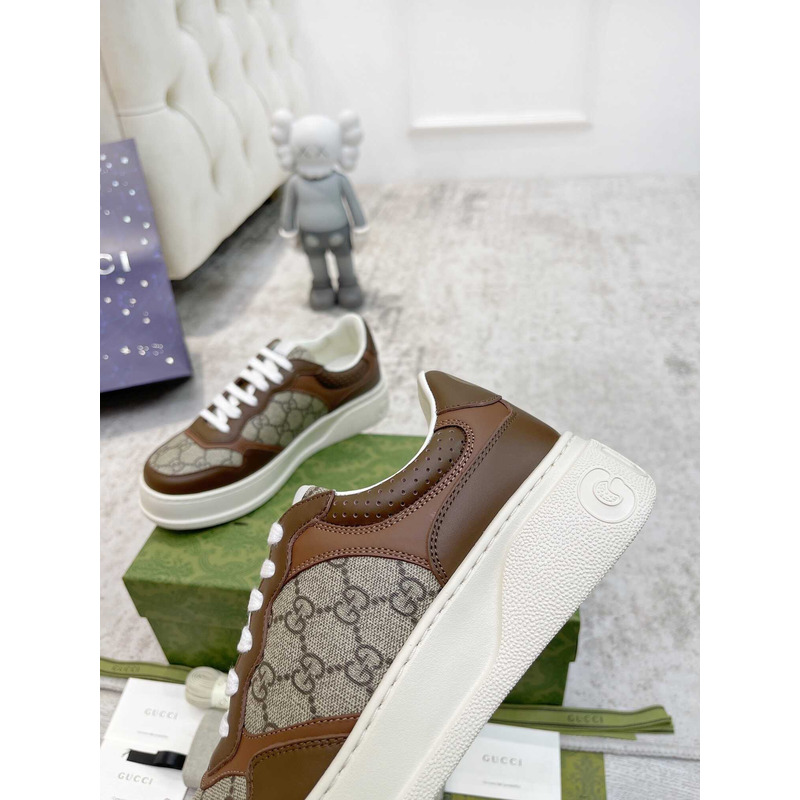 G*u*i damensneaker mit gg brown und grauer gg sup*e-canvas