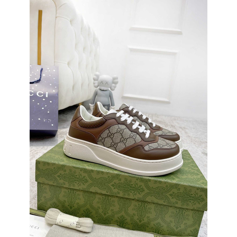 G*u*i damensneaker mit gg brown und grauer gg sup*e-canvas