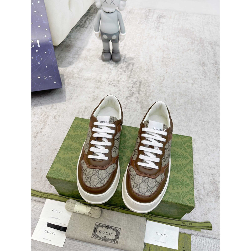 G*u*i damensneaker mit gg brown und grauer gg sup*e-canvas