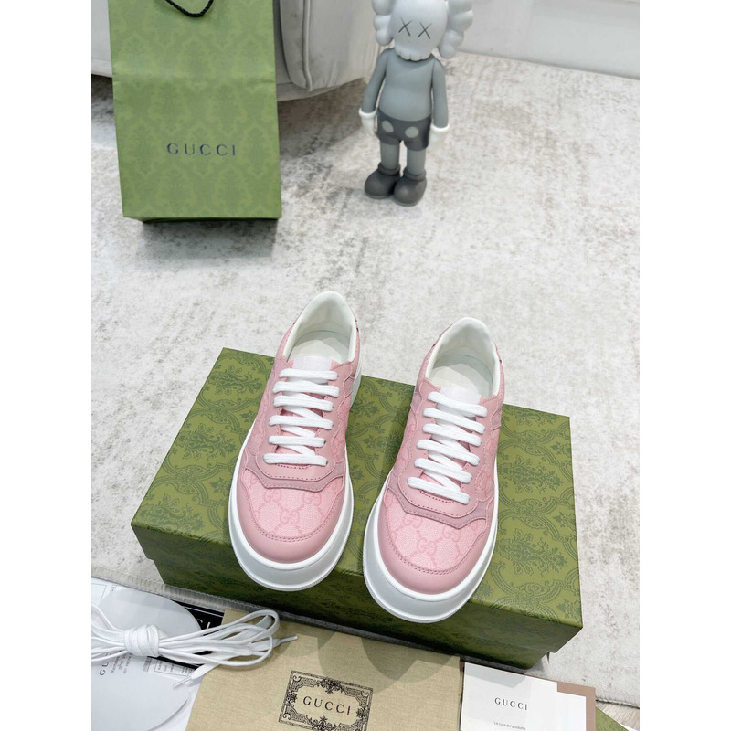 G*u*i damensneaker mit gg pink und grauer gg sup*e-canvas