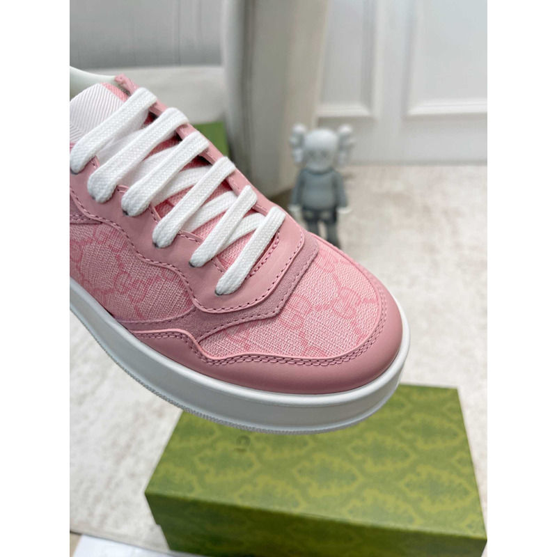 G*u*i damensneaker mit gg pink und grauer gg sup*e-canvas