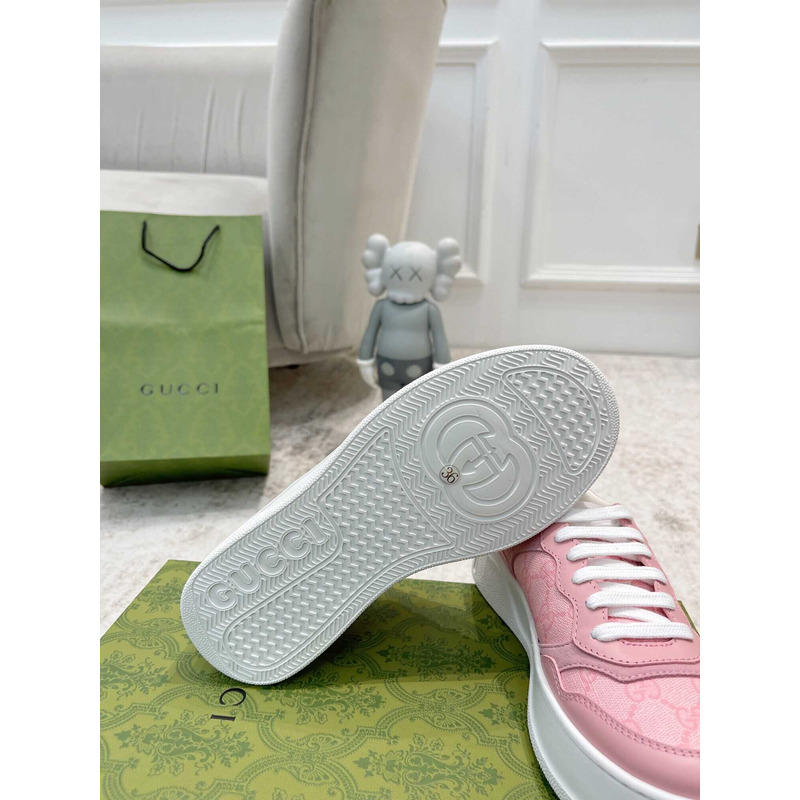 G*u*i damensneaker mit gg pink und grauer gg sup*e-canvas