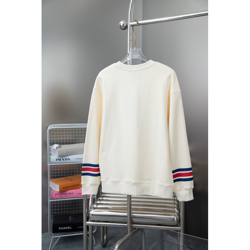 G*u*i knitted nitted cotton sweatershirt with embroidery white