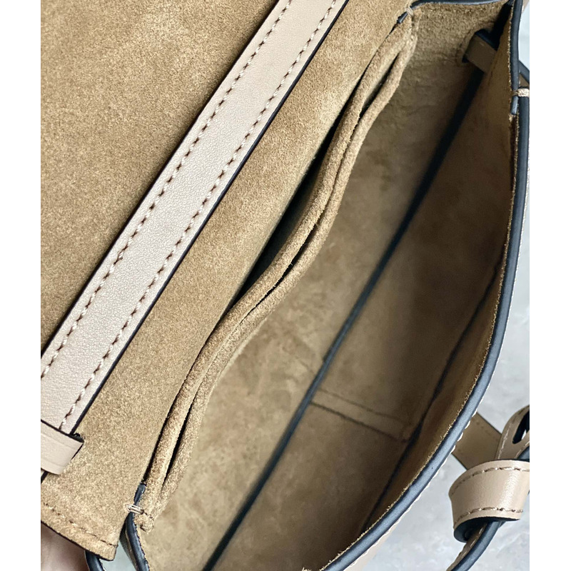 Loewe Mini Gate Dual Bag Calfskin And Jacquard Sand