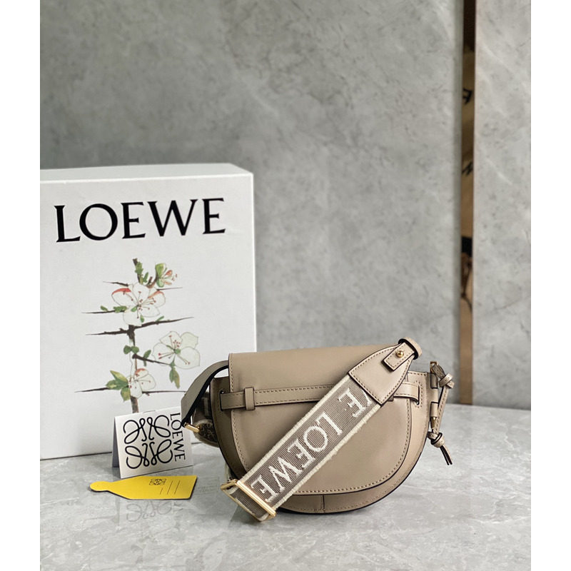 Loewe Mini Gate Dual Bag Calfskin And Jacquard Sand