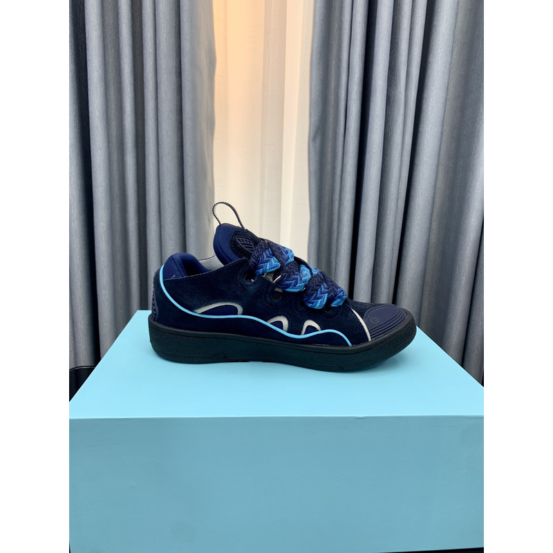 Lanvin Curb Patchwork Sneakers Blue