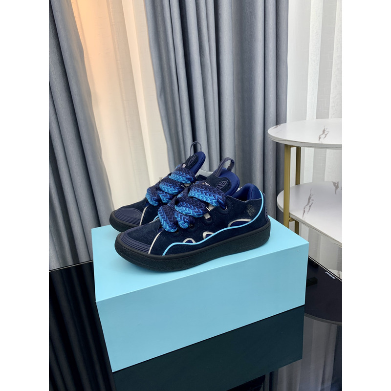 Lanvin Curb Patchwork Sneakers Blue