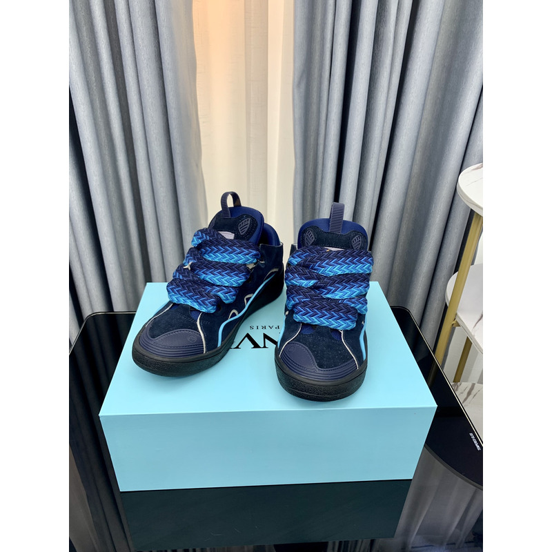 Lanvin Curb Patchwork Sneakers Blue