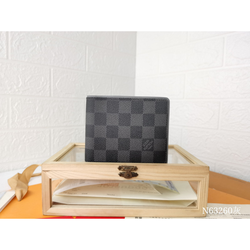 l**is V*t*n gray black damier graphite slender wallet