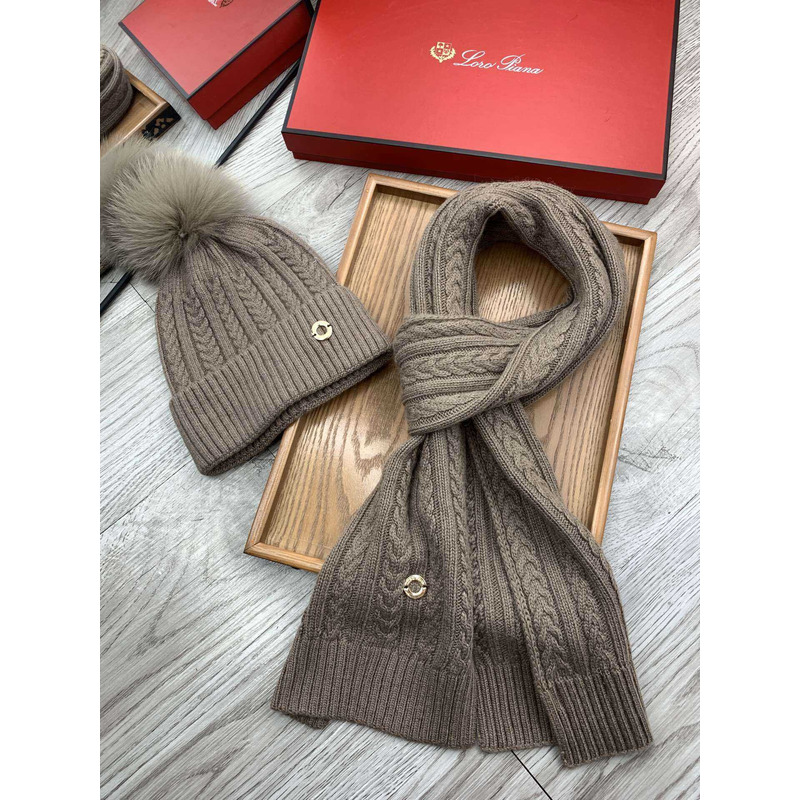 Loro piana Wool Pom And Scarf Brown