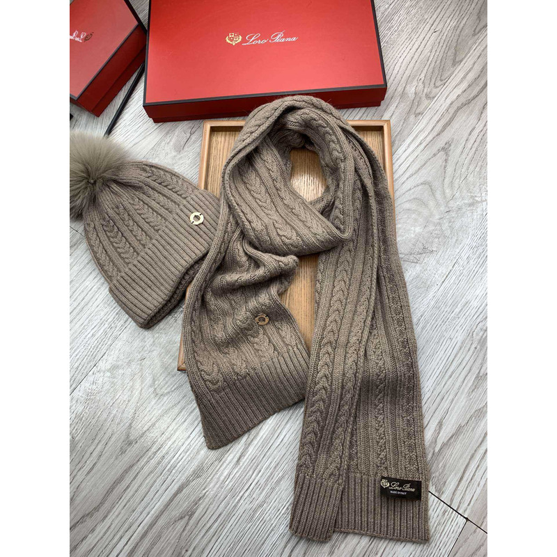 Loro piana Wool Pom And Scarf Brown