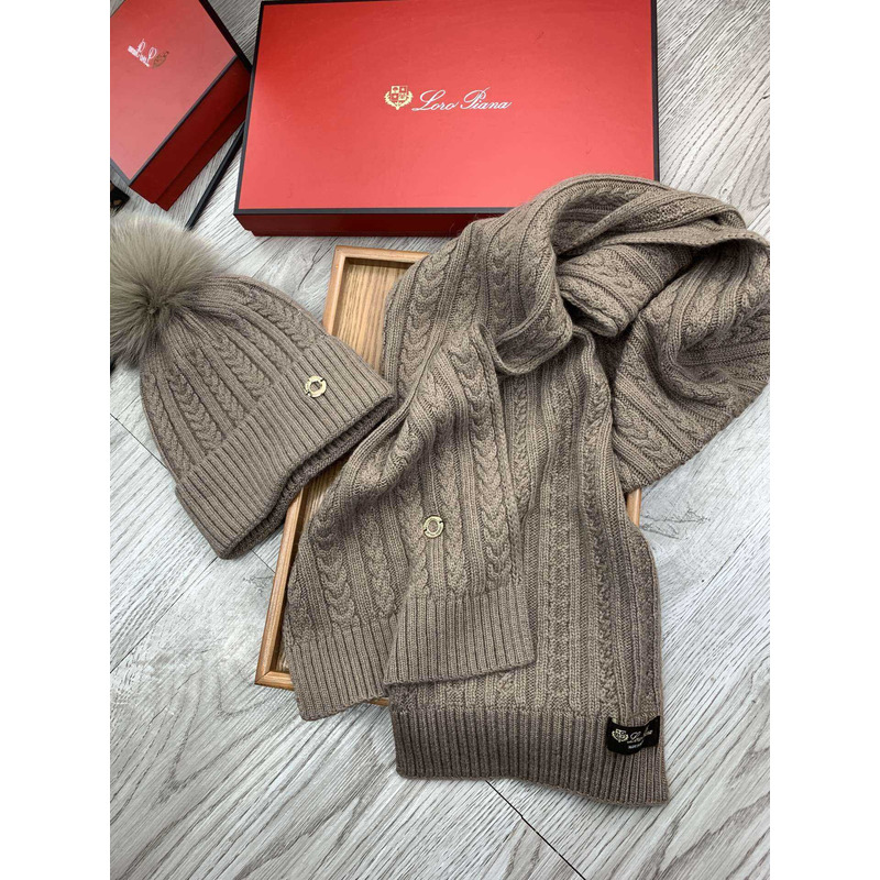 Loro piana Wool Pom And Scarf Brown