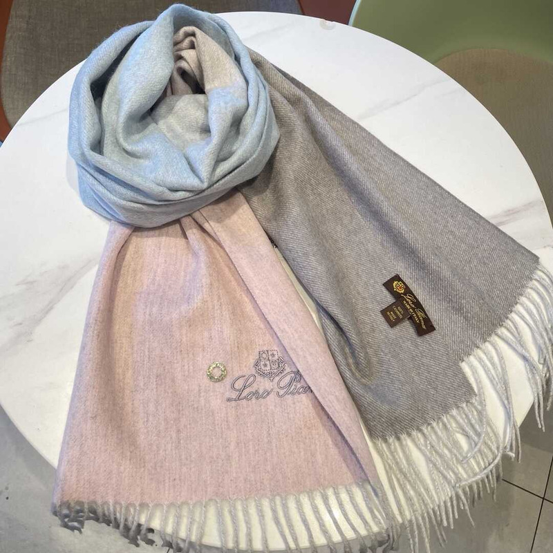 Loro piana Cashmere Scarf Grey Pink