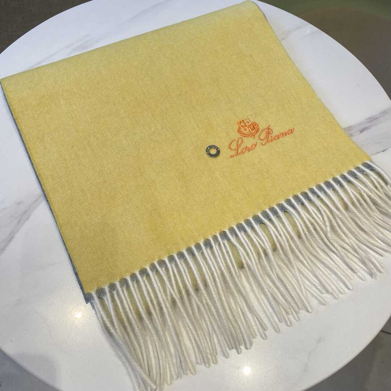 Loro piana Cashmere Scarf Grey Yellow