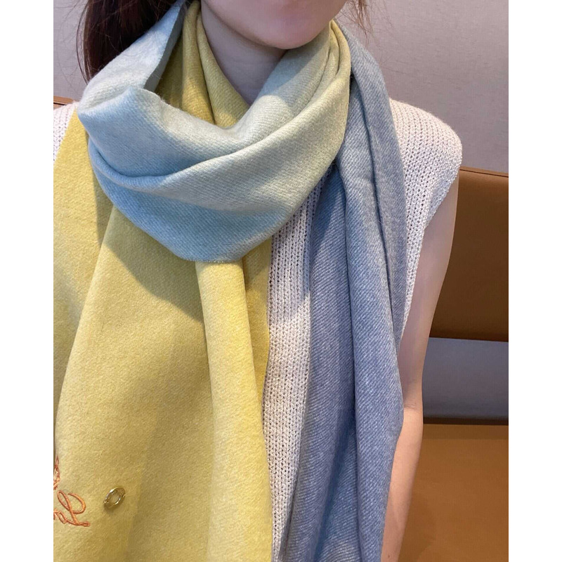 Loro piana Cashmere Scarf Grey Yellow