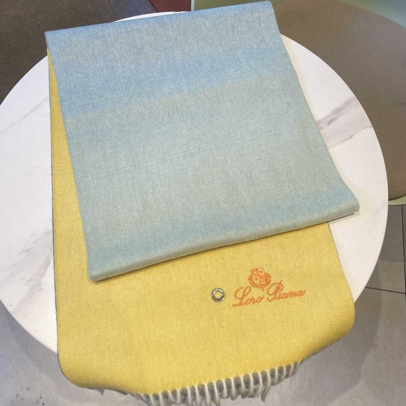 Loro piana Cashmere Scarf Grey Yellow