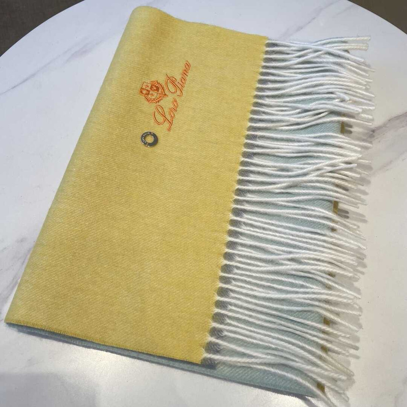 Loro piana Cashmere Scarf Grey Yellow