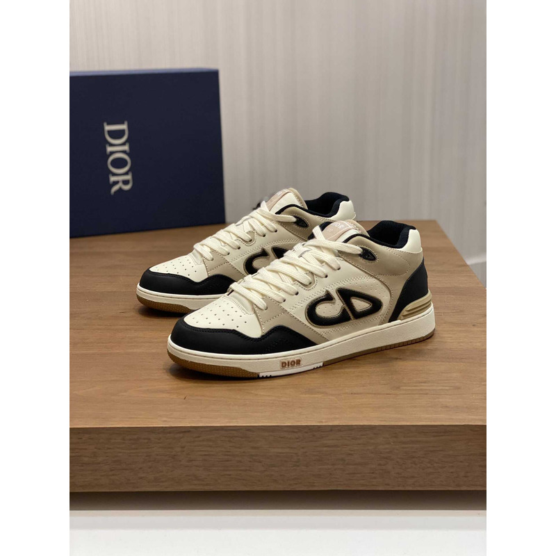 D*or b57 mid-top sneaker calfskin navy and beige