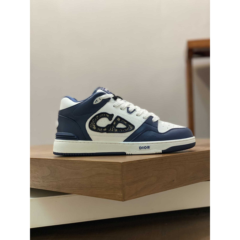 D*or b57 mid-top sneaker calfskin navy blue